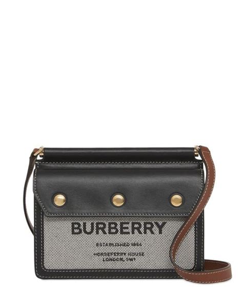 burberry baby title pocket|Burberry Baby Title Pocket Canvas & Leather Bag In Black.